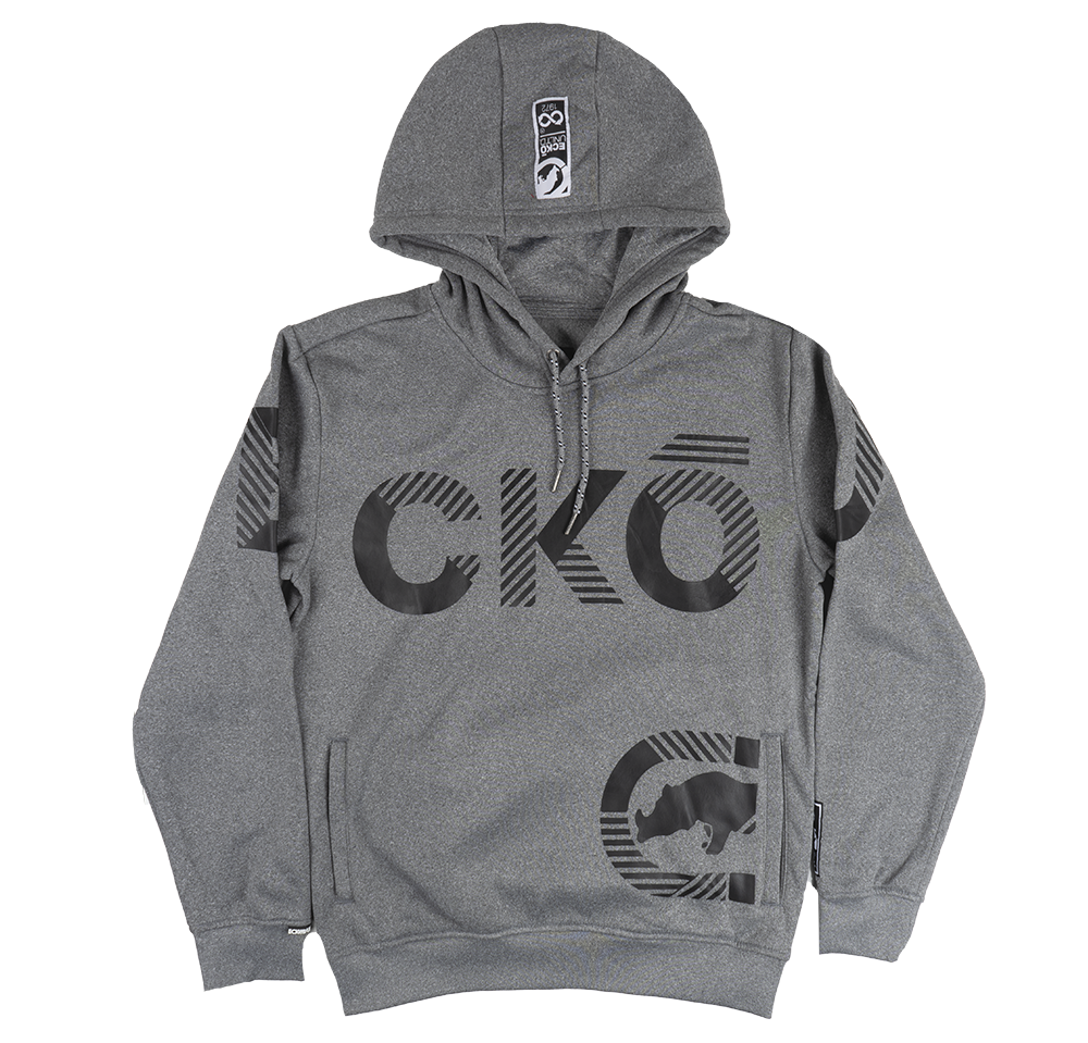 ECKO UNLTD FLEECE HOODIE SWEATSHIRT GREY MARLED - E032H755