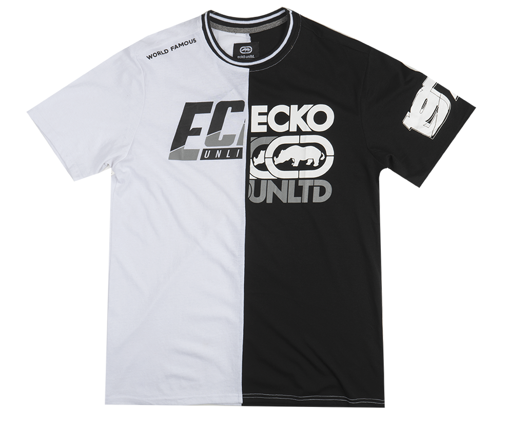 ECKO UNLTD SPLIT LOGO T-SHIRT BLK/WHT - E012K1052