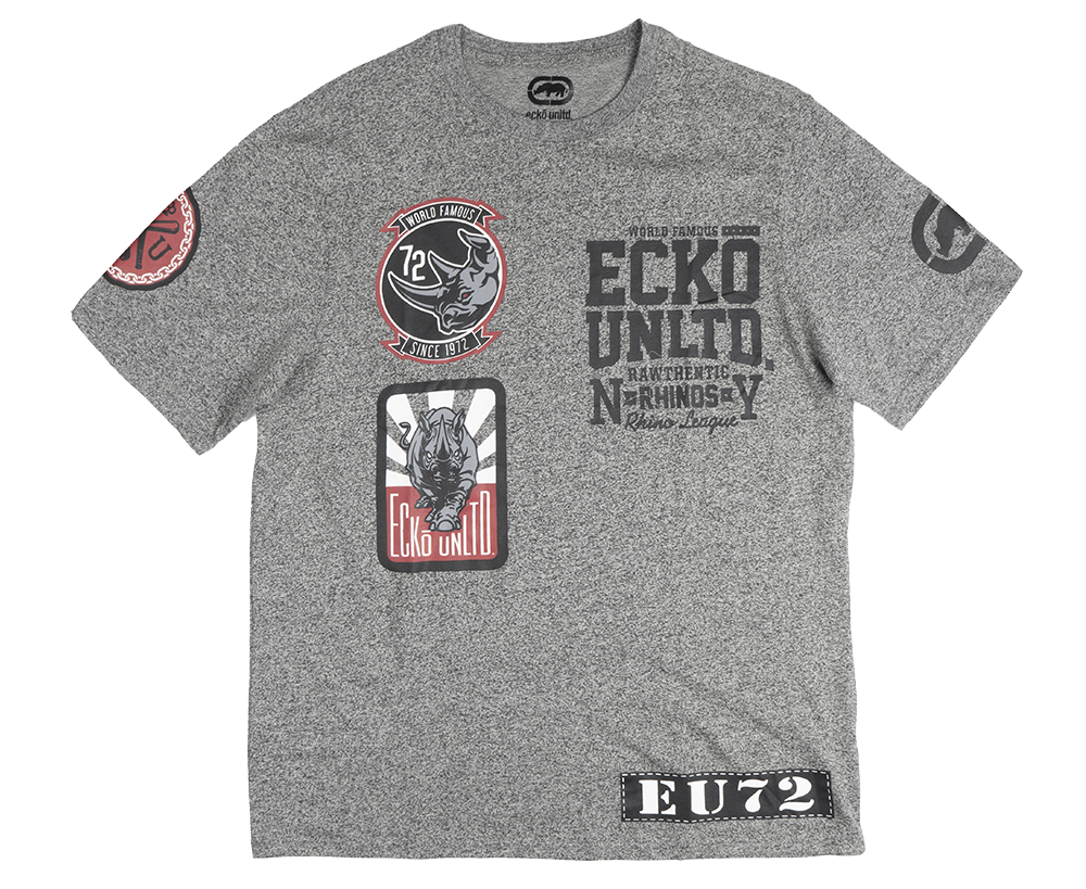 ECKO UNLTD GRAPHIC T-SHIRT GREY MARLED - E031K782