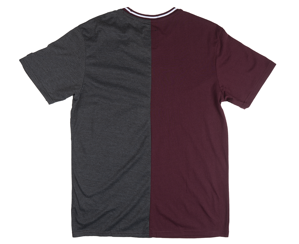 ECKO UNLTD LOGO T-SHIRT BURGUNDY/CHARCOAL HTR - E012K1049