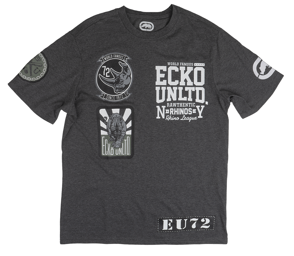 ECKO UNLTD GRAPHIC T-SHIRT CHARCOAL HTR - E031K782