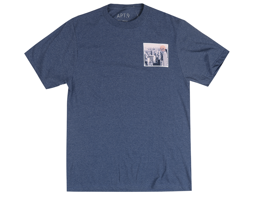 APT 9 GRAPHIC T-SHIRT NAVY HTR - APTN0609