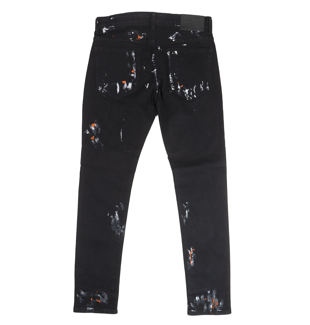 REASON PAINTED DENIM JEANS BLACK - DF-18