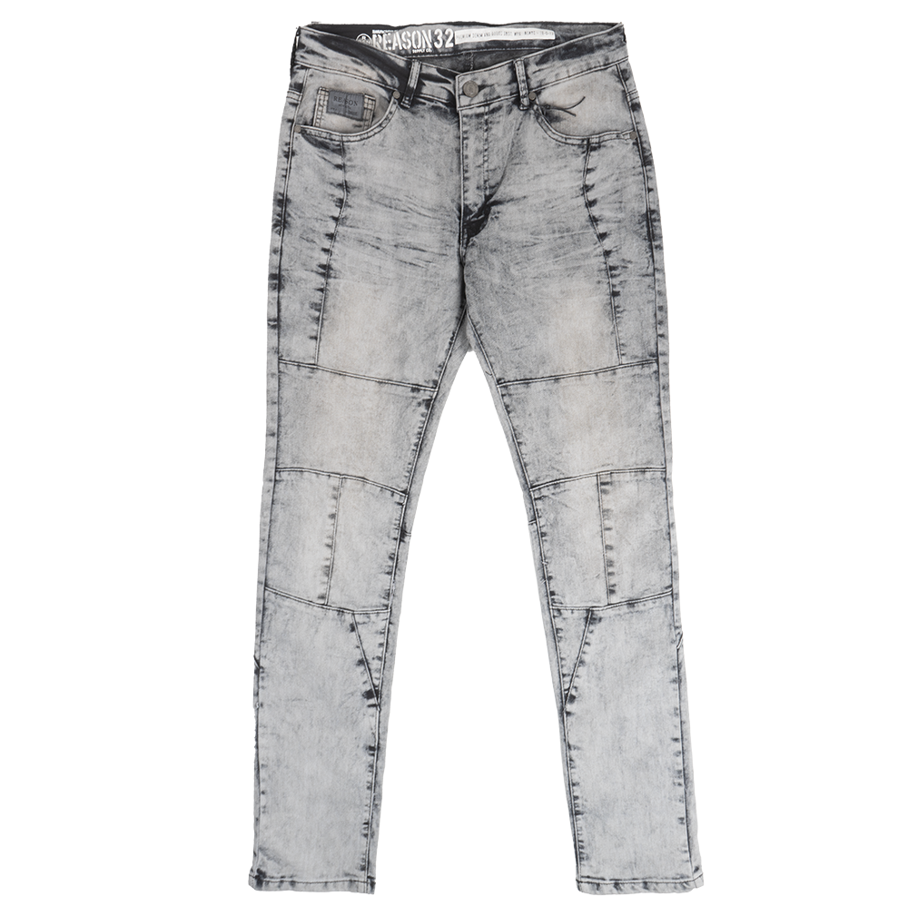 REASON WASHED DENIM JEANS GREY - DF-54