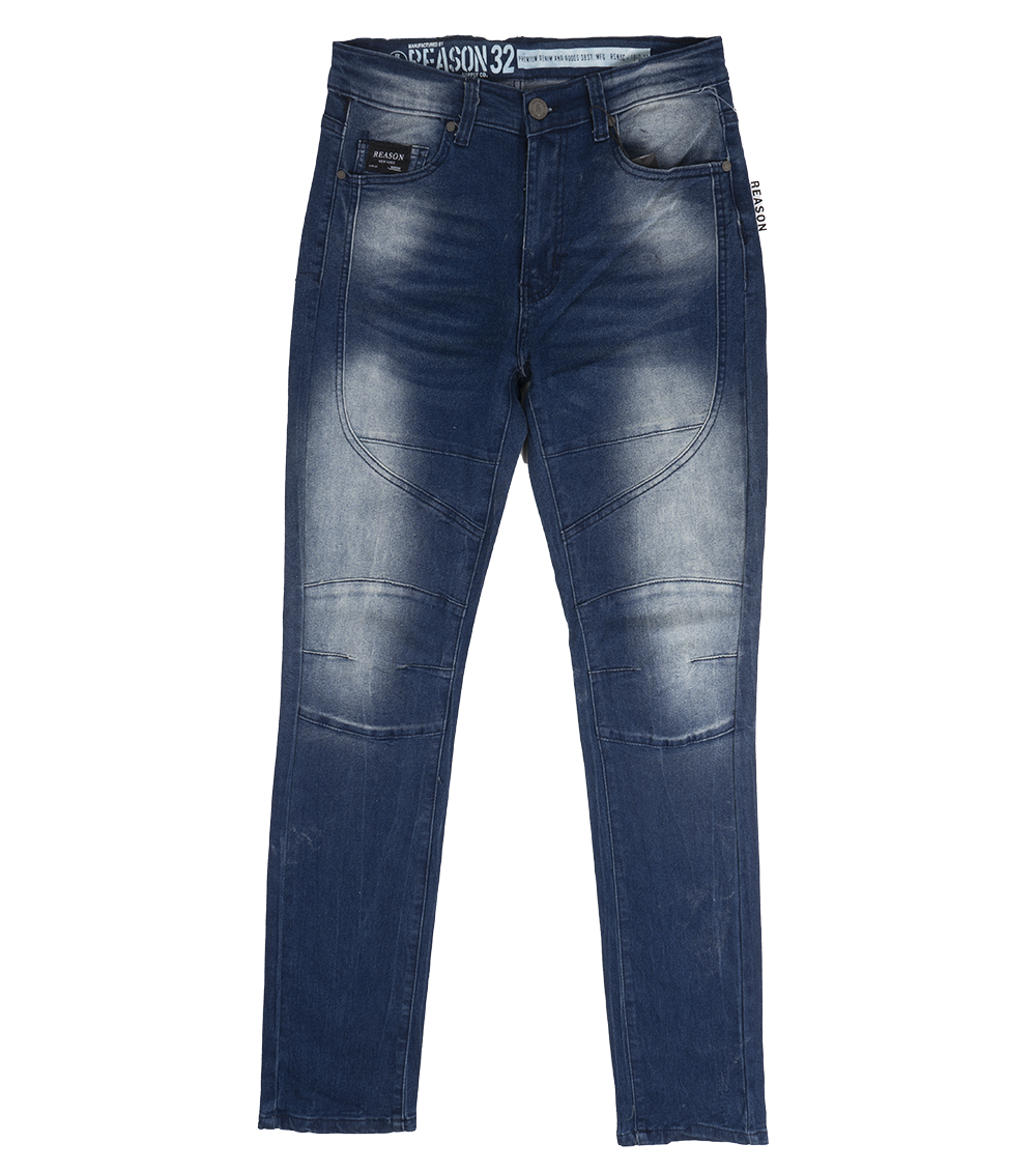 REASON DISTRESSED DENIM JEANS BLUE - DF-31