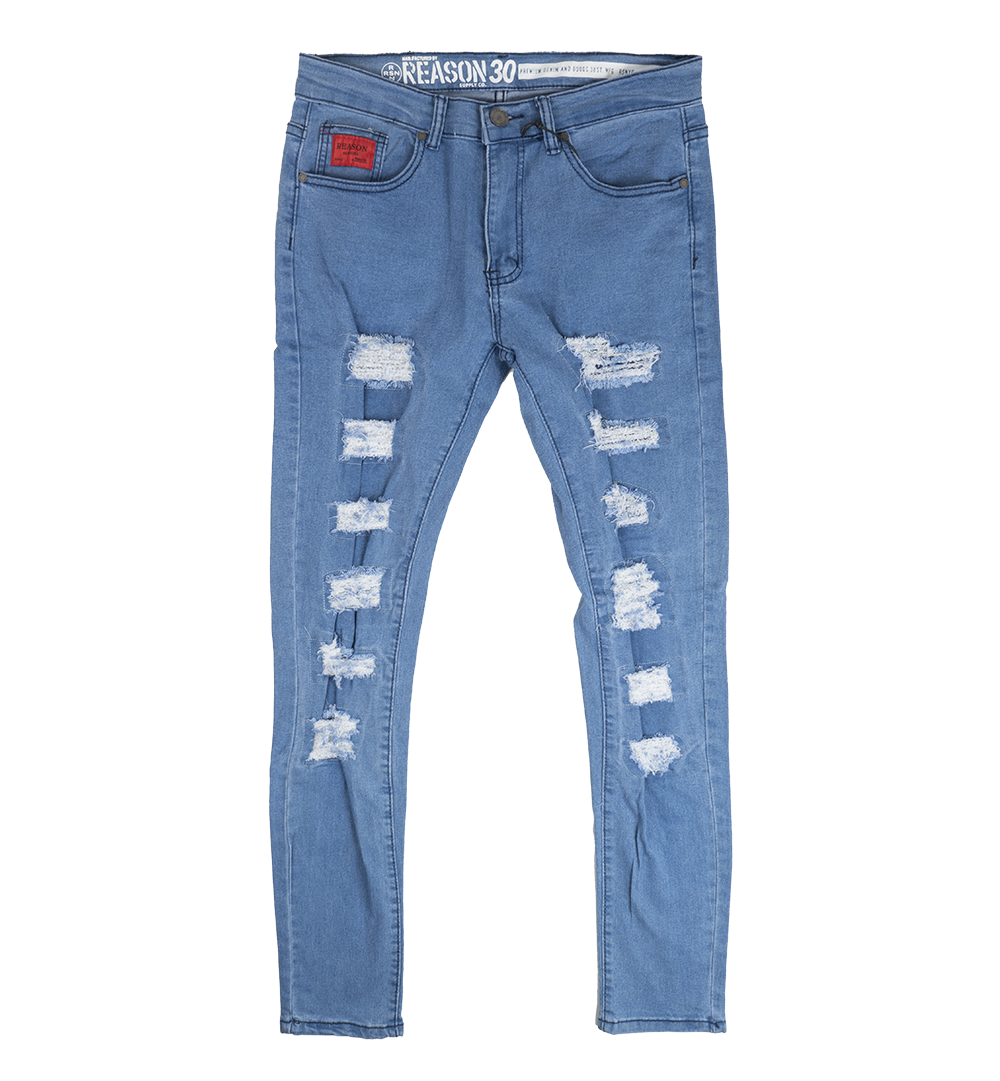 REASON WASHED DENIM JEANS BLUE - DF-07