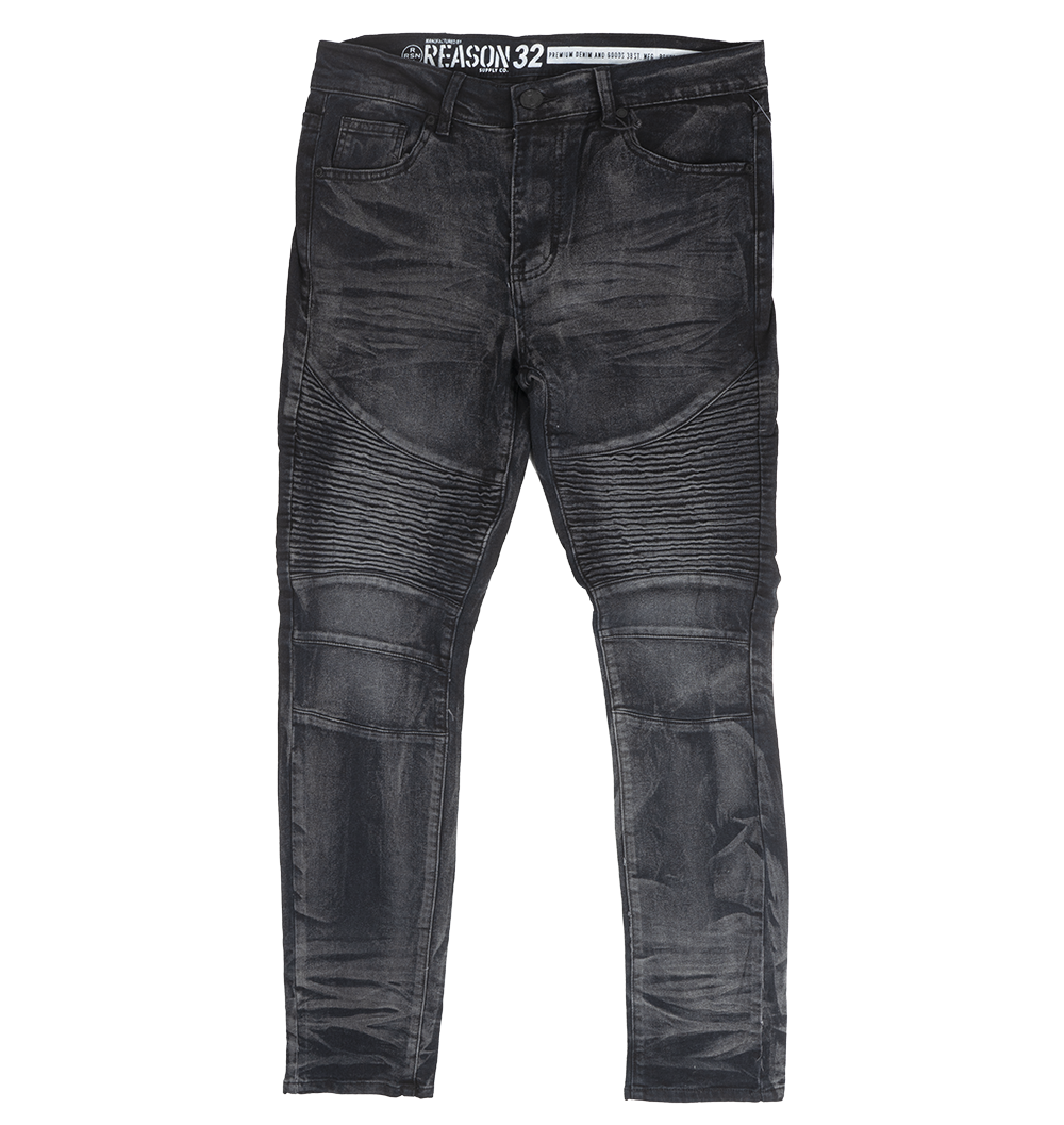 REASON WASHED DENIM JEANS BLACK - A1-850