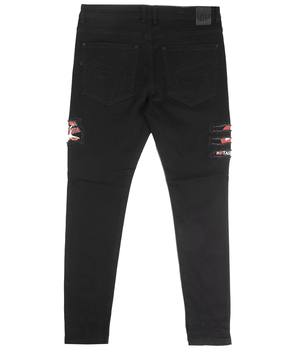 BORN FLY STRAIGHT FIT DENIM JEANS BLACK - 2208D4605