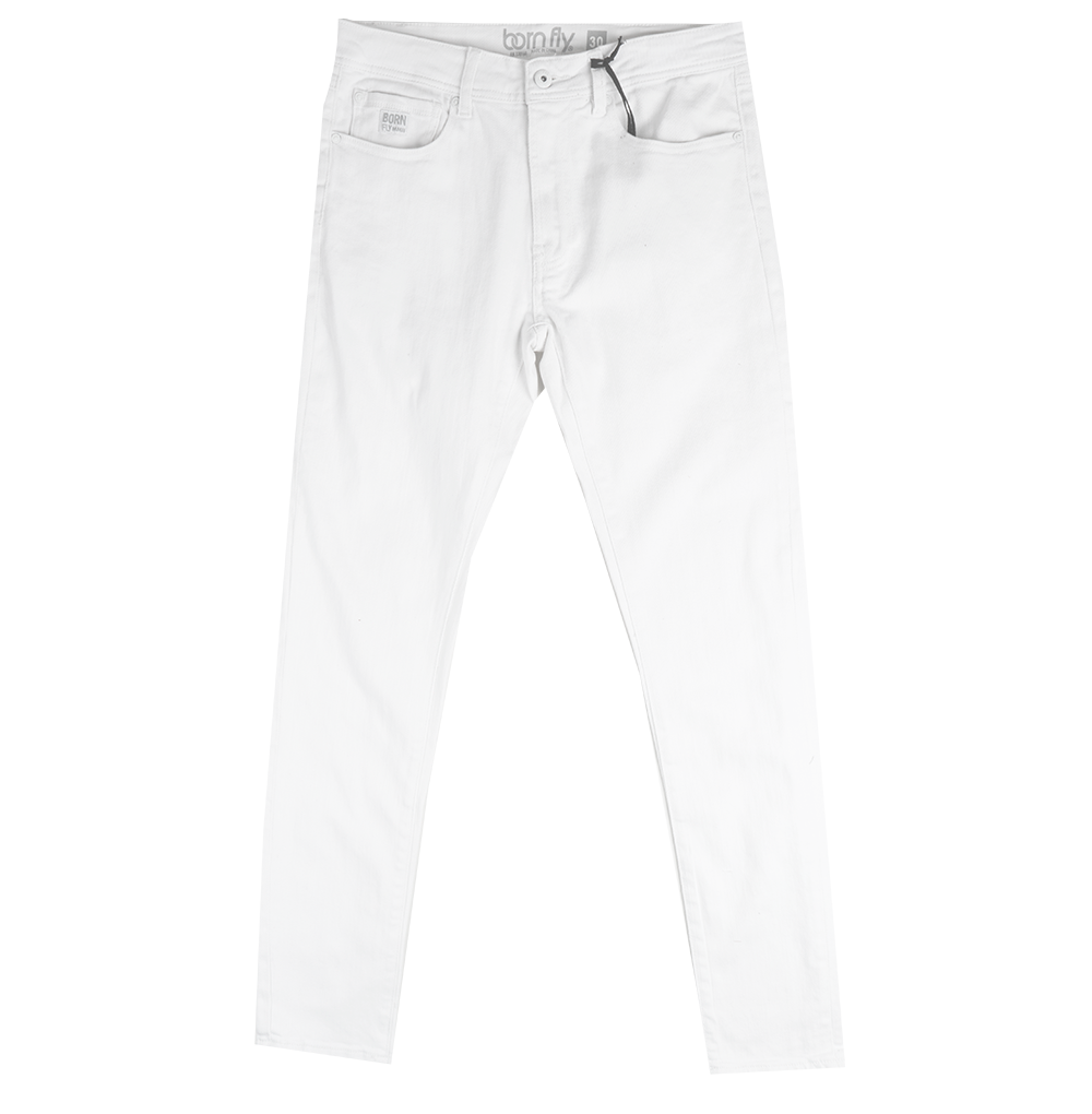 BORN FLY STRAIGHT FIT DENIM JEANS WHITE - 2303D4691