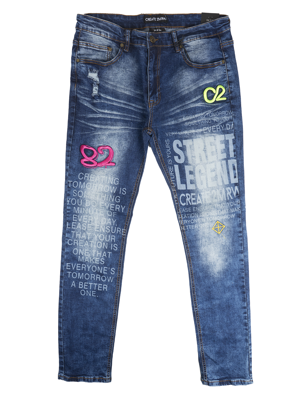 CREATE 2MRW VINTAGE WASH DENIM JEANS - CS1606