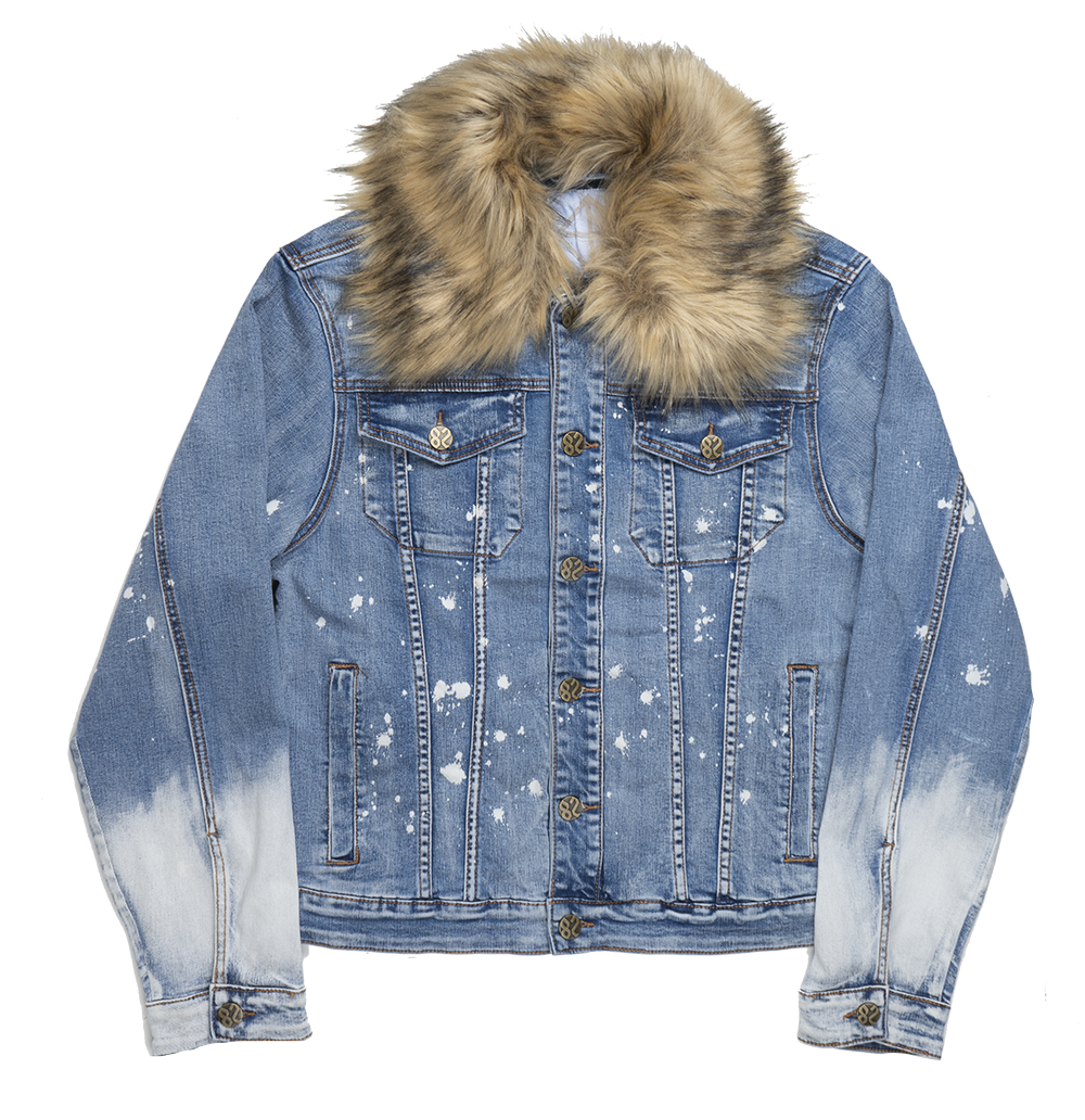 CREATE 2MRW FUR DENIM JACKET LT BLUE - CS9684