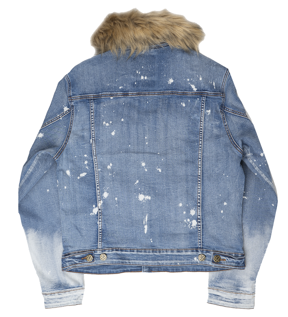 CREATE 2MRW FUR DENIM JACKET LT BLUE - CS9684