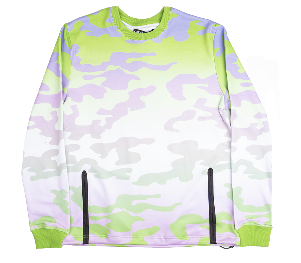 CREATE 2MRW CREWNECK LIME CAMO - CS9179