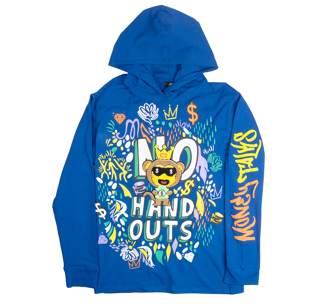 CREATE 2MRW L/S HOODIE TEE ROYAL BLUE - CF1007