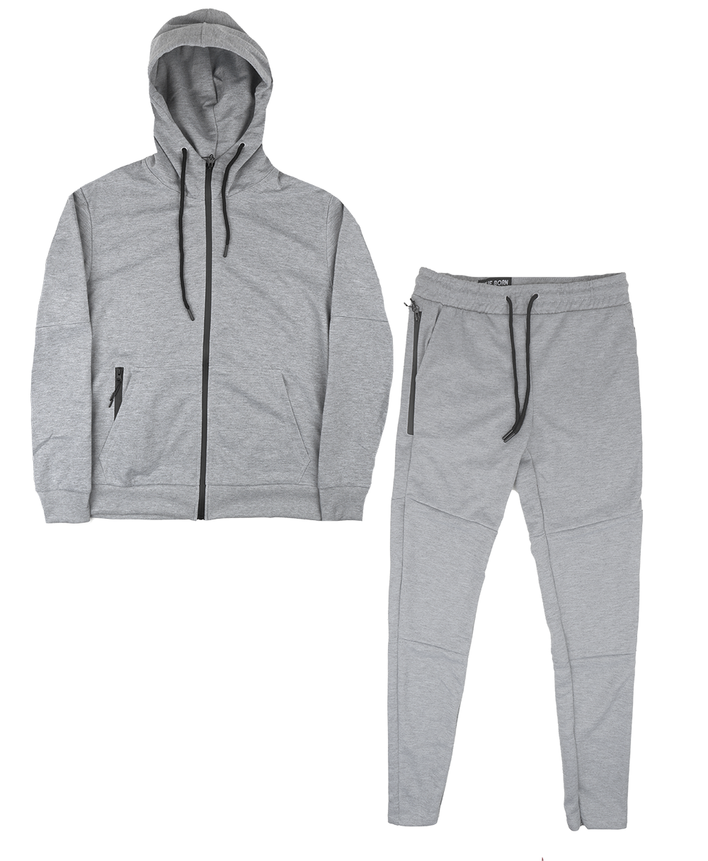 TRUE BORN TRACK JACKET & PANTS SET H.GREY - TF404-TF601