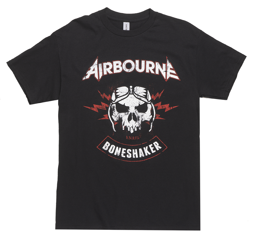 LICENSED AIRBOURNE T-SHIRT BLACK - BONE SHAKER