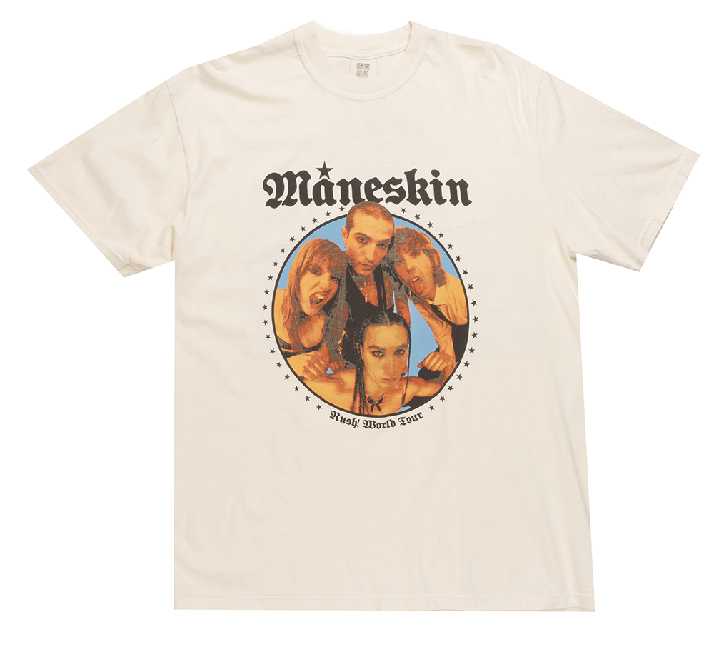 LICENSED MANESKIN T-SHIRT WHITE - MS FISHEYE