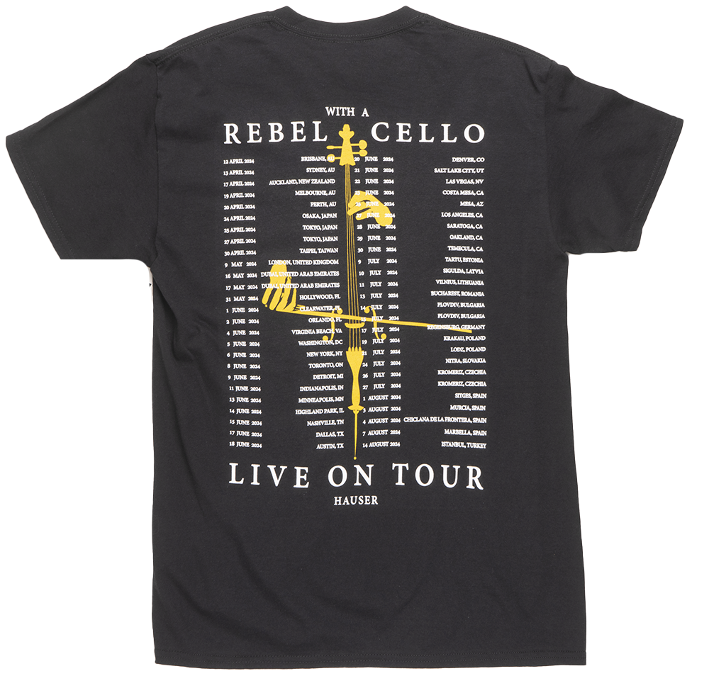 LICENSED HAUSER T-SHIRT BLACK - REBEL WITH A CELLO