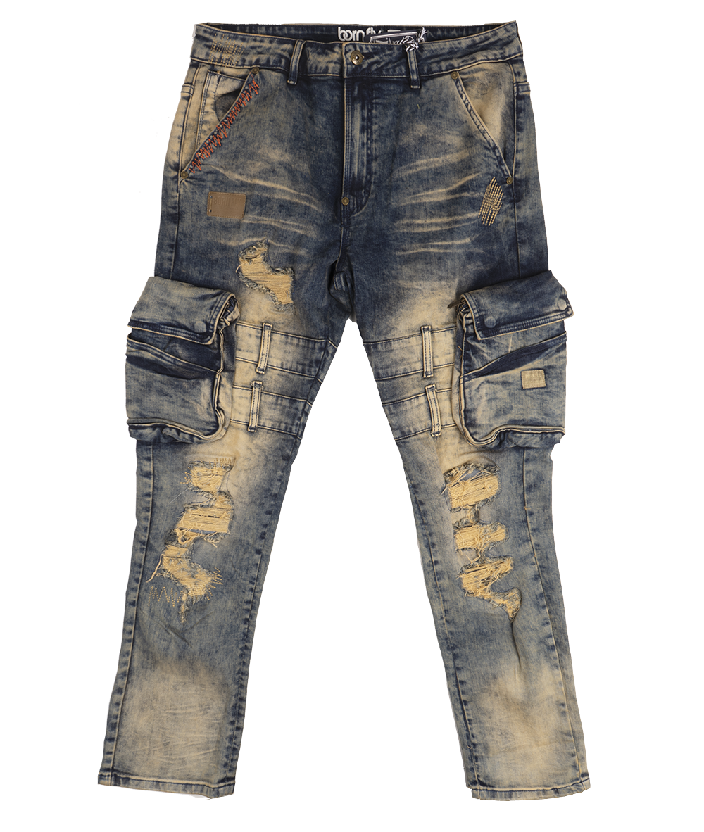 BORN FLY CARGO DENIM JEANS TINT WASH - 1910D3549