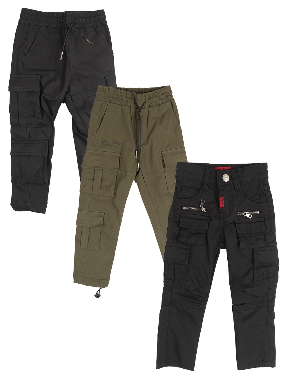 TODDLER HAUS OF JR ASSORTED CARGO PANTS MULTI - HOJCP1024T