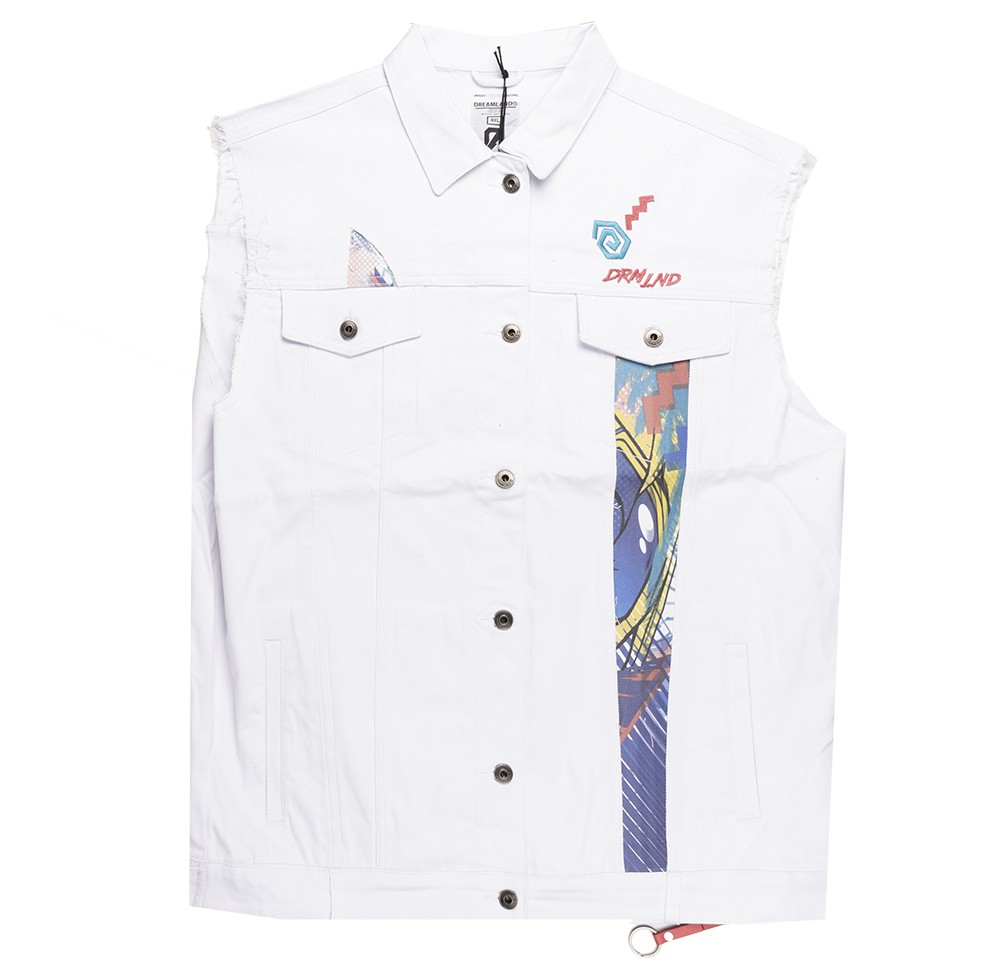 DREAMLAND DENIM VEST WHITE - D22060667