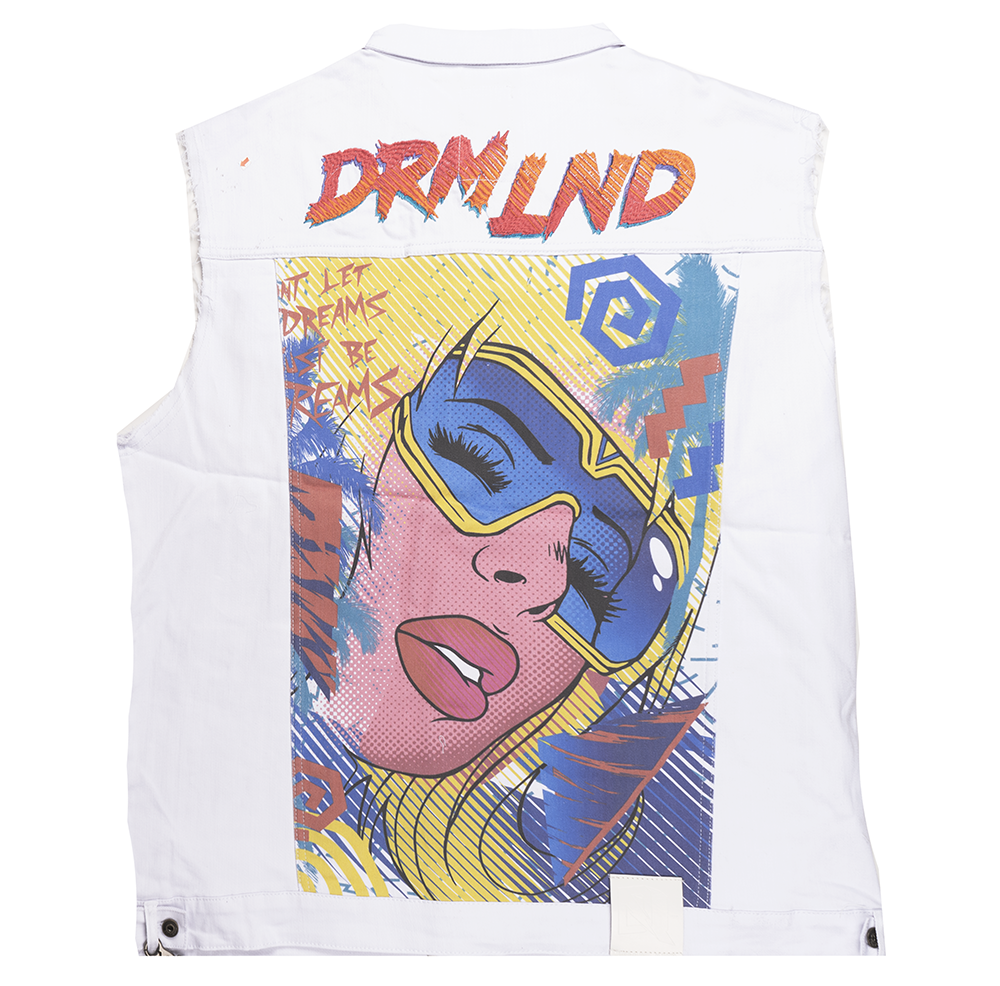 DREAMLAND DENIM VEST WHITE - D22060667