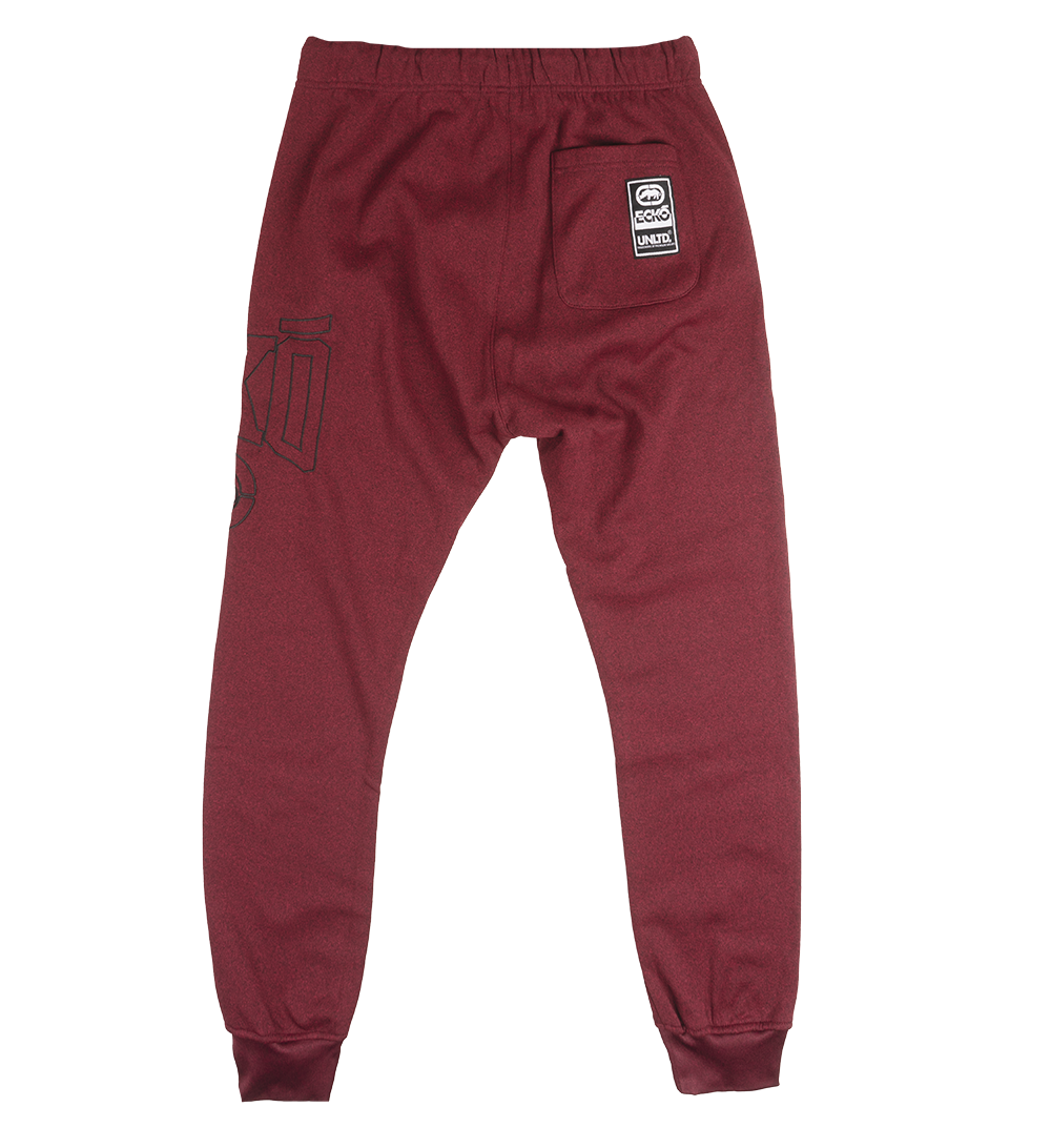 ECKO UNLTD FLEECE JOGGER PANTS RED MARLED - EO32G970