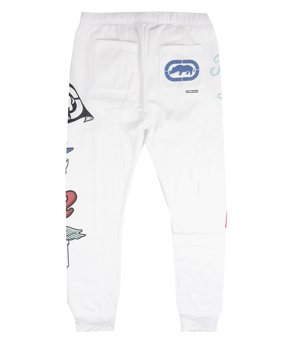 ECKO UNLTD FLEECE JOGGER PANTS WHITE - EO31G700