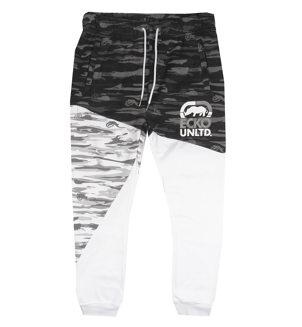 ECKO UNLTD FLEECE JOGGER PANTS WHITE/ CAMO - EO31G687