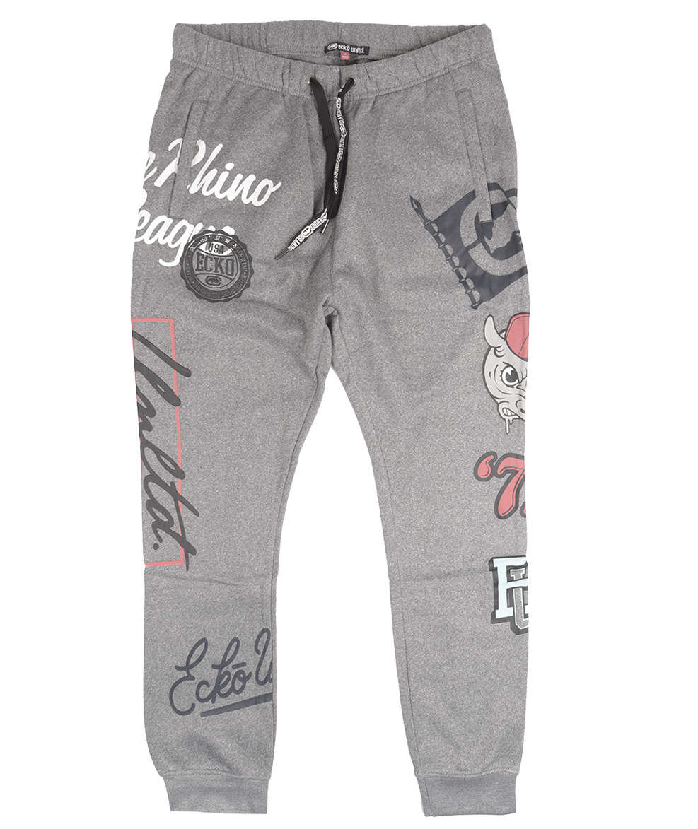 ECKO UNLTD FLEECE JOGGER PANTS GREY MARLED - EO31G700