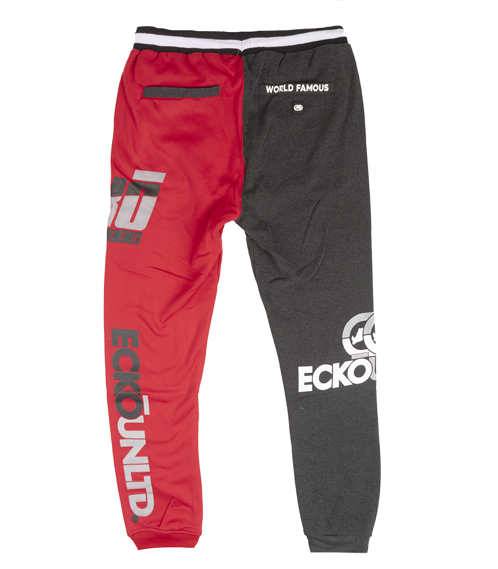 ECKO UNLTD FLEECE JOGGER PANTS TRUE RED/ CHARCOAL - EO12G776