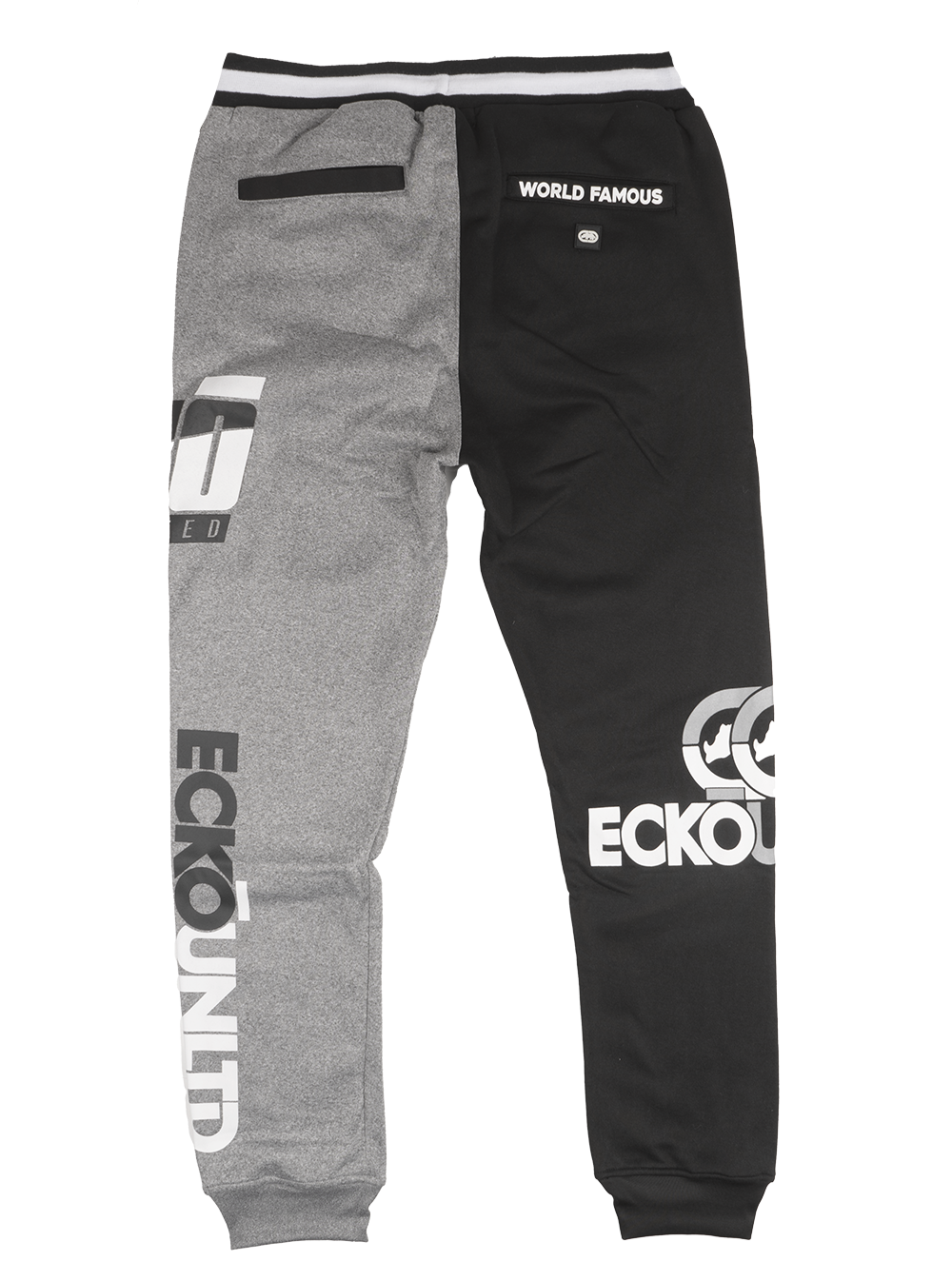 ECKO UNLTD FLEECE JOGGER PANTS BLACK/ GREY MARLED - EO12G776