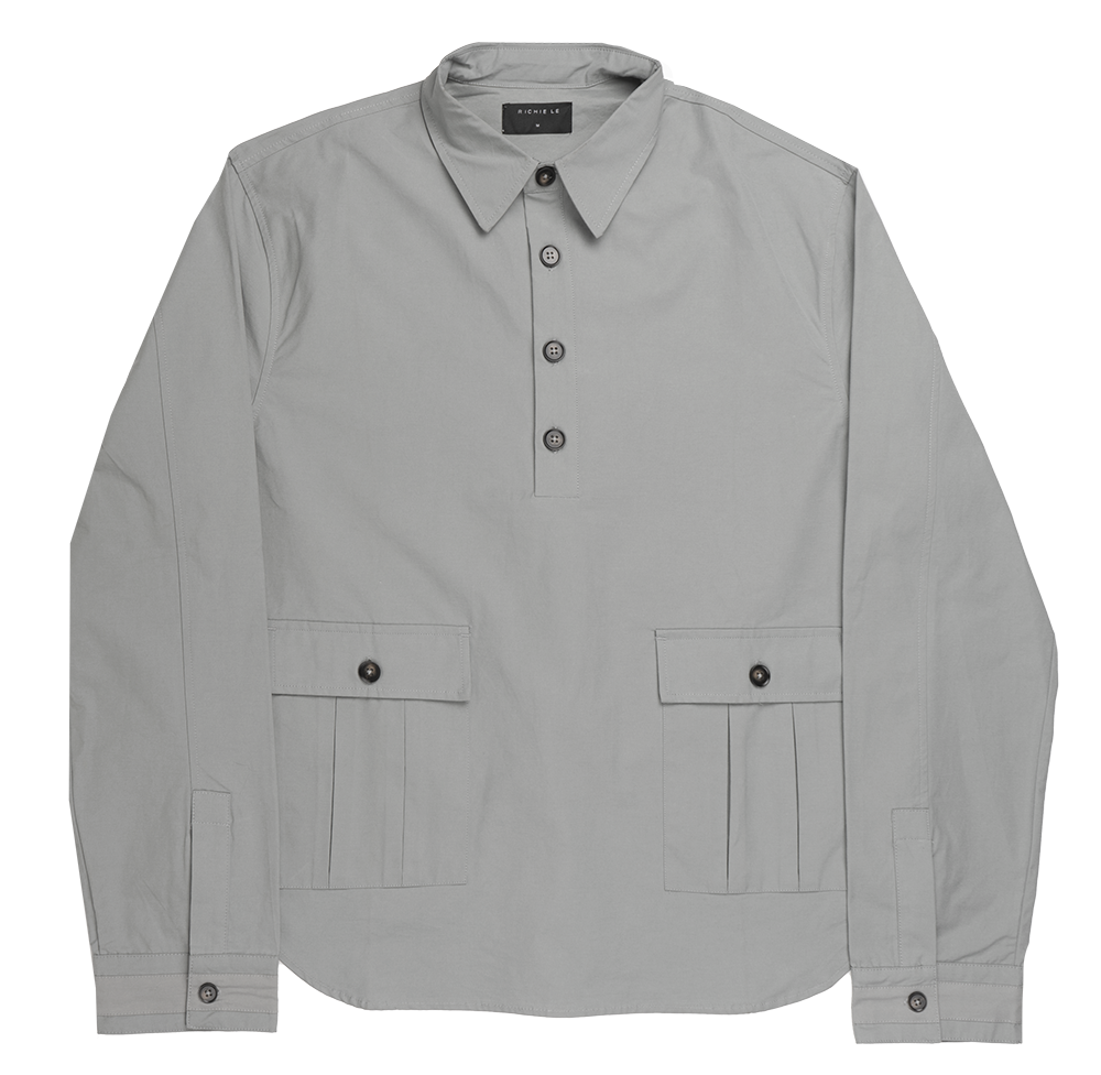 RICHIE LE L/S CARGO SHIRT STONE - RLC22-029