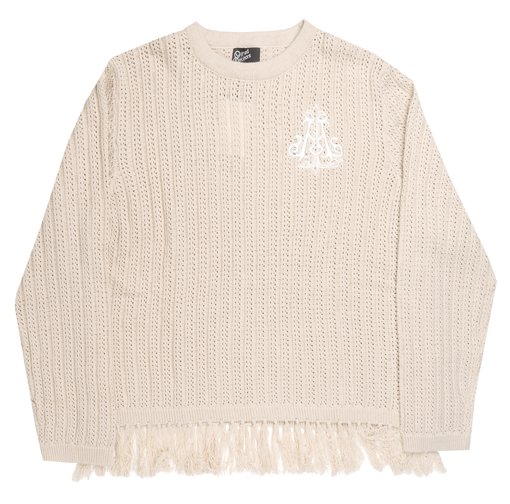 LIFTED ANCHOR KNITTED CREWNECK NEUTRAL - LASP24-50