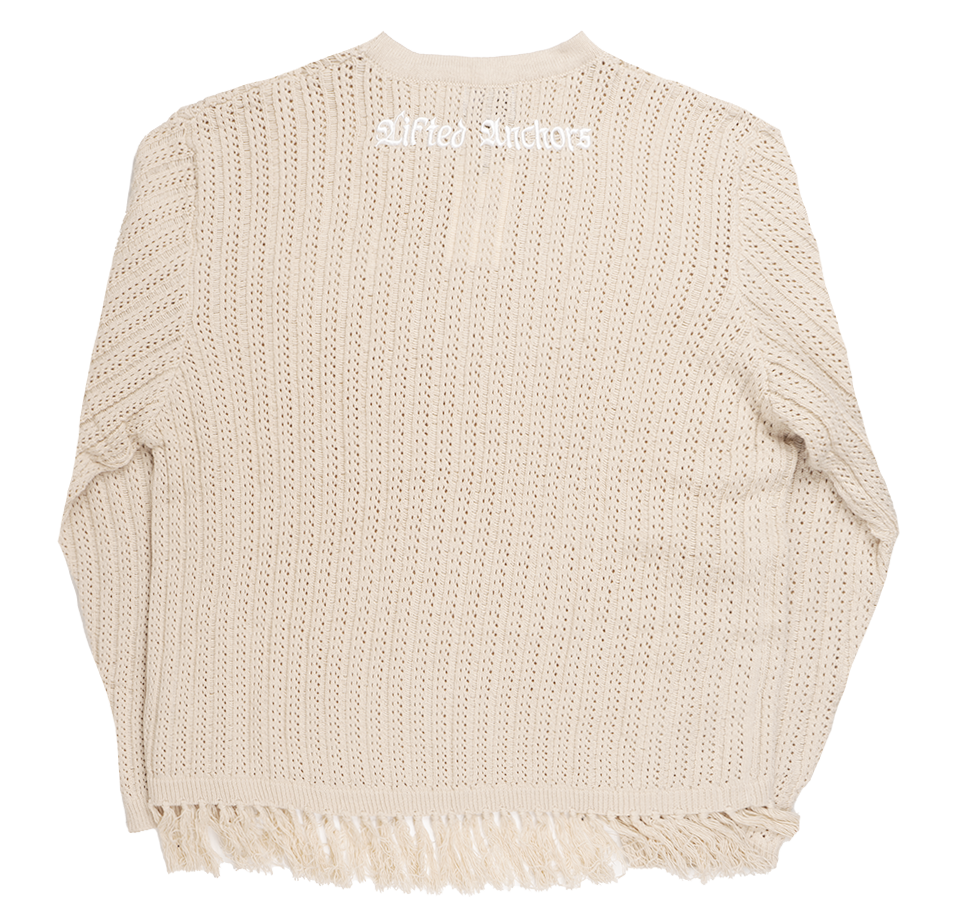 LIFTED ANCHOR KNITTED CREWNECK NEUTRAL - LASP24-50