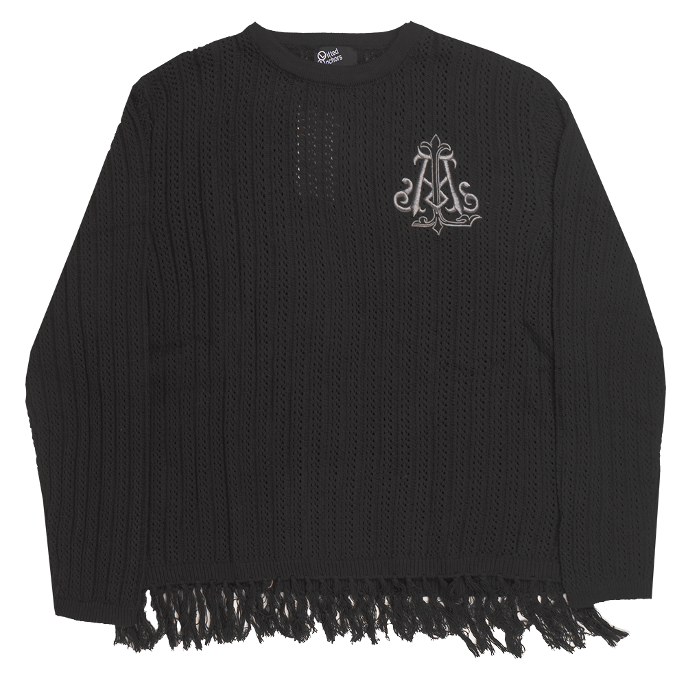 LIFTED ANCHOR KNITTED CREWNECK BLACK - LASP24-51