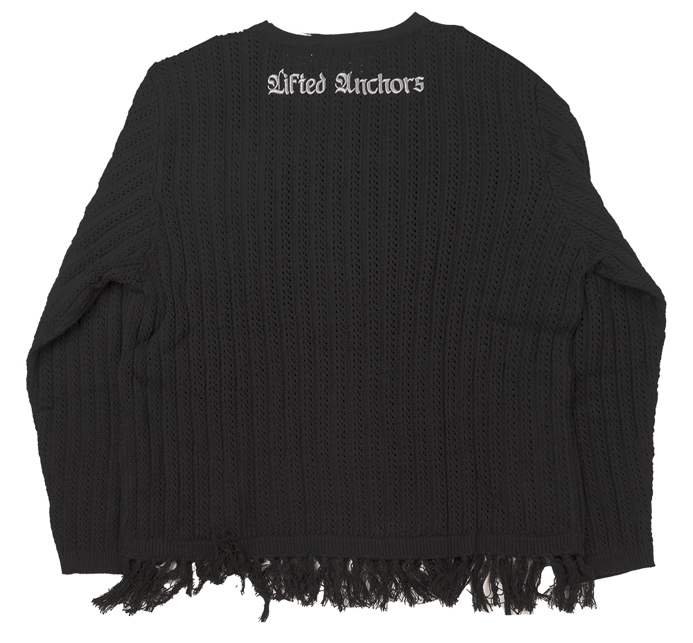 LIFTED ANCHOR KNITTED CREWNECK BLACK - LASP24-51