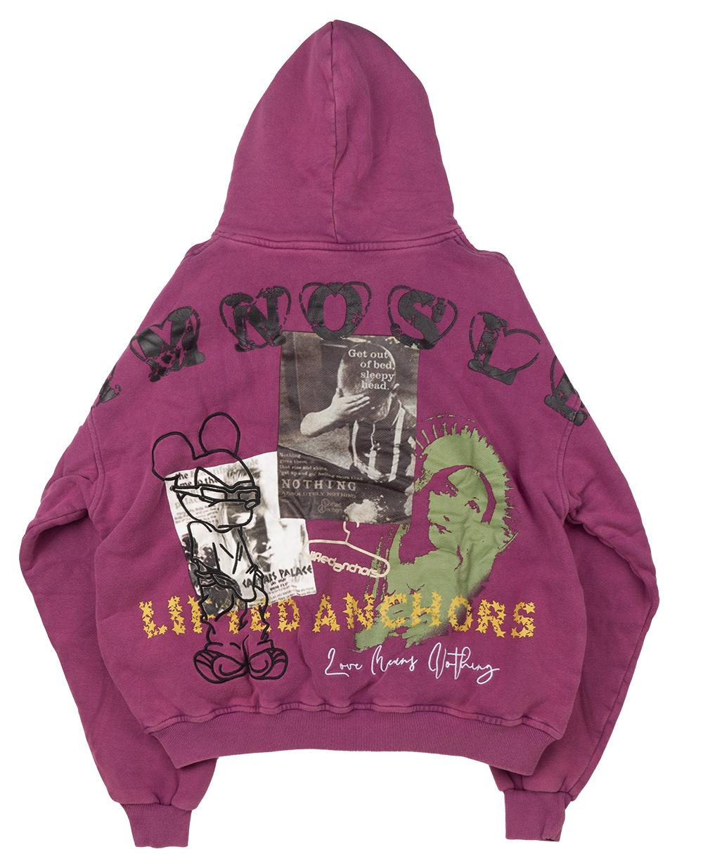 LIFTED ANCHOR RELAXED HOODIE VIOLET - LASP24-35