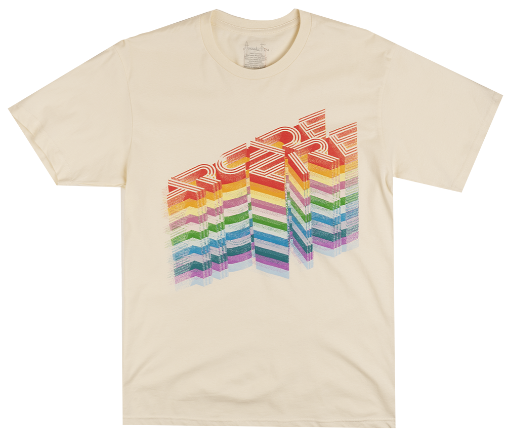 ARCADE FIRE GRAPHIC T-SHIRT CREAM - ARCADE RAINBOW