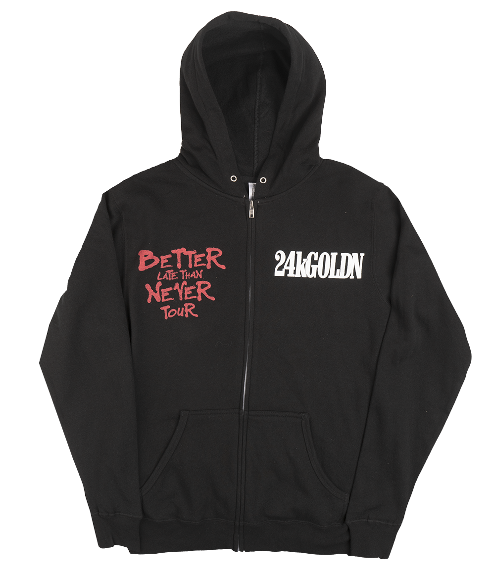 24K GOLDN ZIP HOODIE BLACK - 24K TOUR