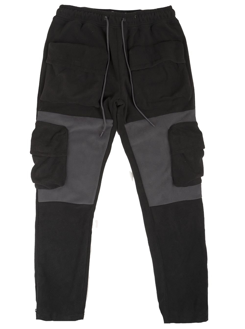 REBEL MINDS FLEECE CARGO PANTS BLACK - 122-421