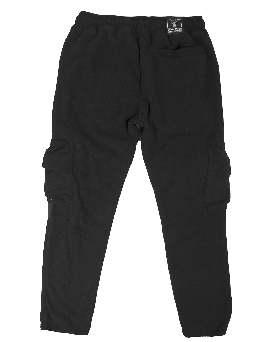 REBEL MINDS FLEECE CARGO PANTS BLACK - 122-421