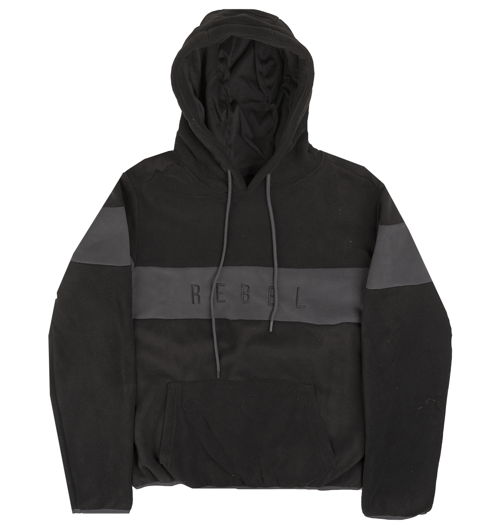 REBEL MINDS FLEECE HOODIE BLACK - 122-331