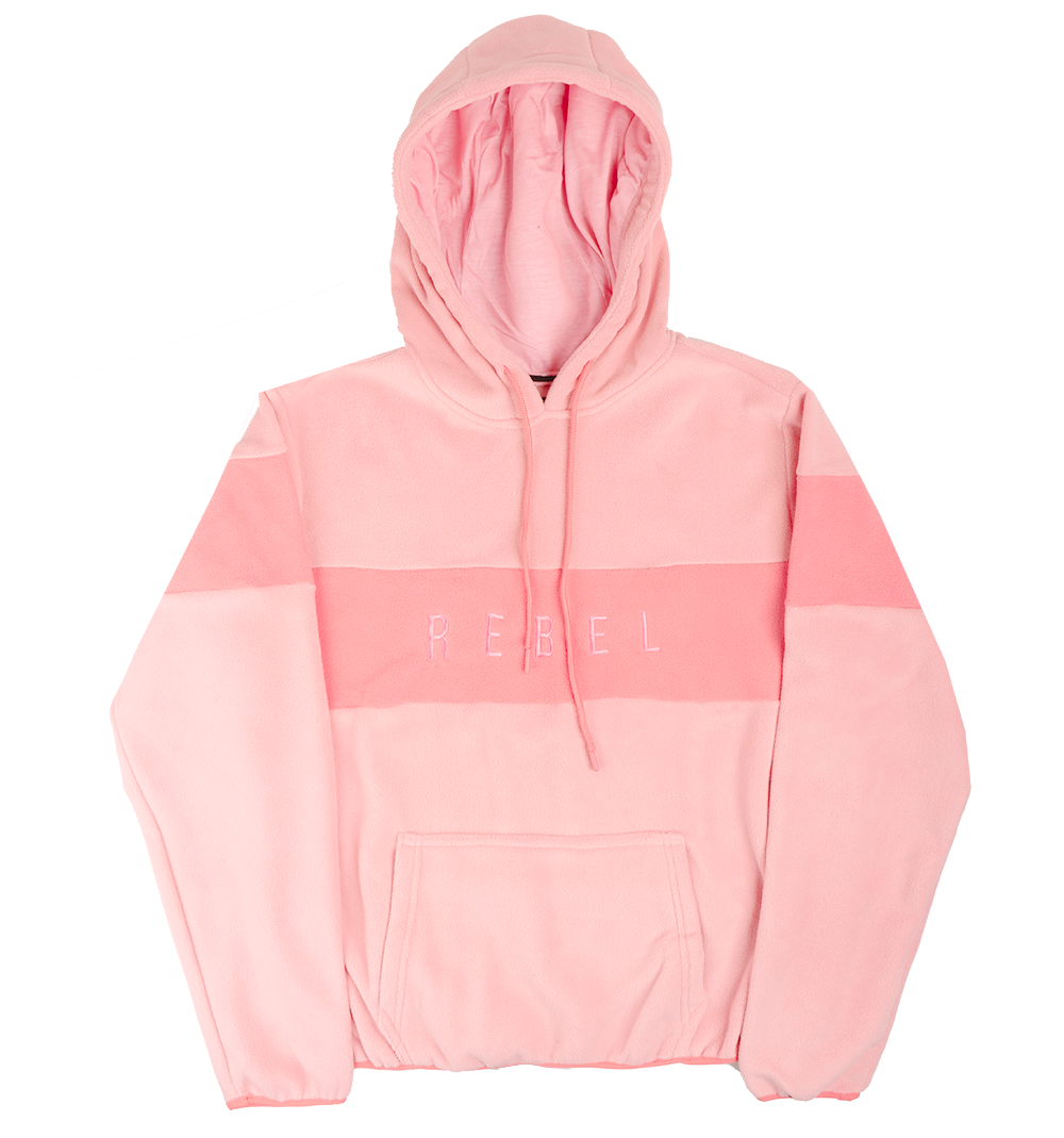 REBEL MINDS FLEECE HOODIE DUSTY PINK - 122-331