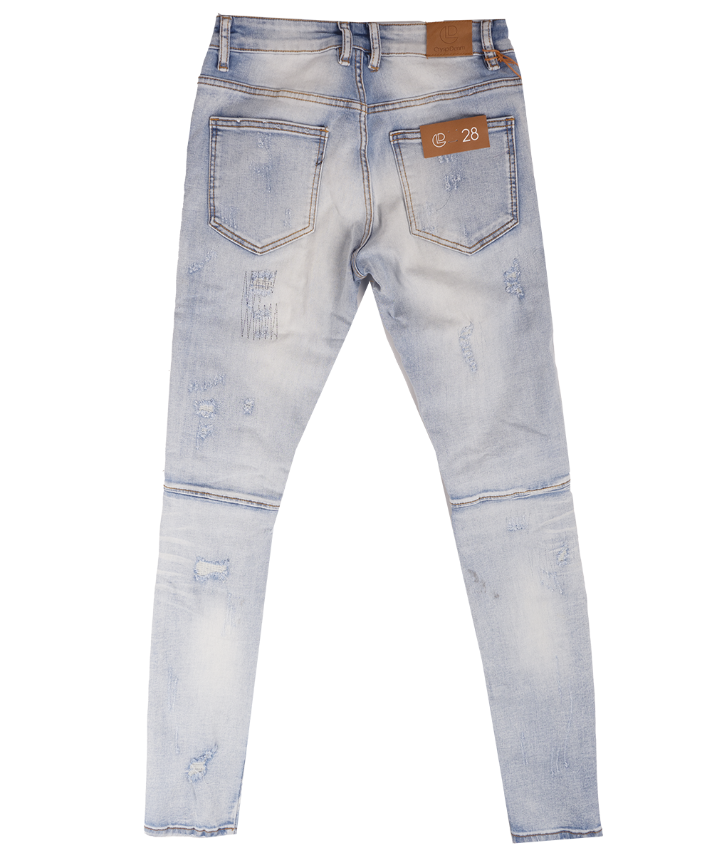 CRYSP DENIM DISTRESSED DENIM JEANS LT INDIGIO - CRYSPSP221-111