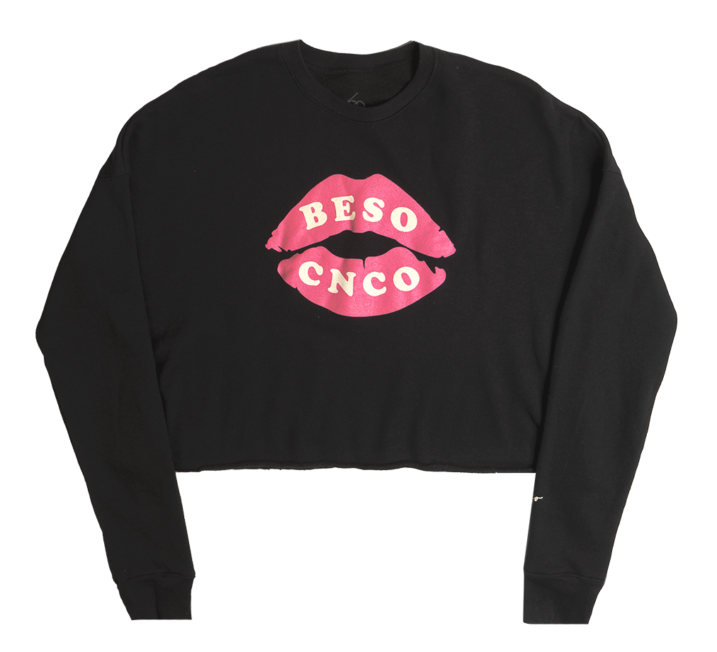 CNCO CROPPED CREWNECK BLACK/PINK - BESO LIPS