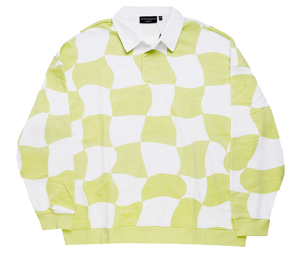 NO BOUNDARIES L/S POLO SWEATSHIRT KEYLIME - NB14100095934PK