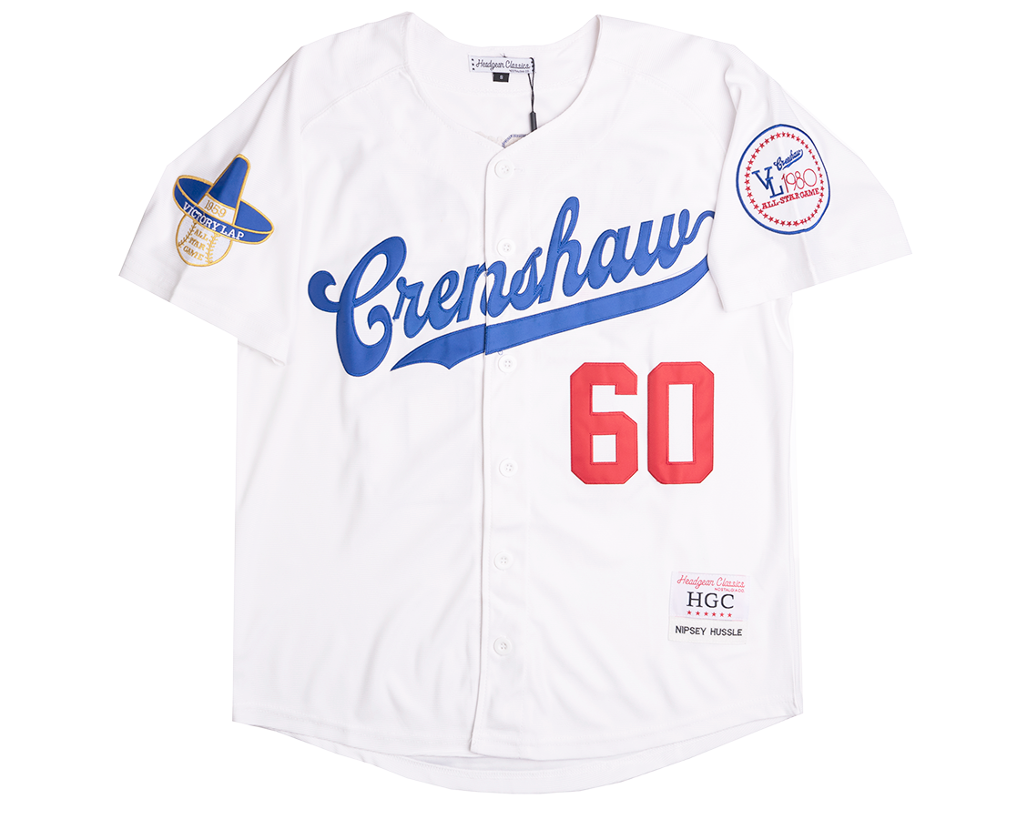 HEADGEAR CRENSHAW NIPSEY BASEBALL JERSEY WHITE - HGA065-BJ-03