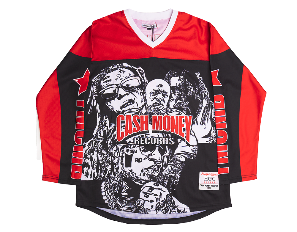 HEADGEAR CASH MONEY RECORDS HOCKEY JERSEY BLK/RED - HGC053-HKYJ-36