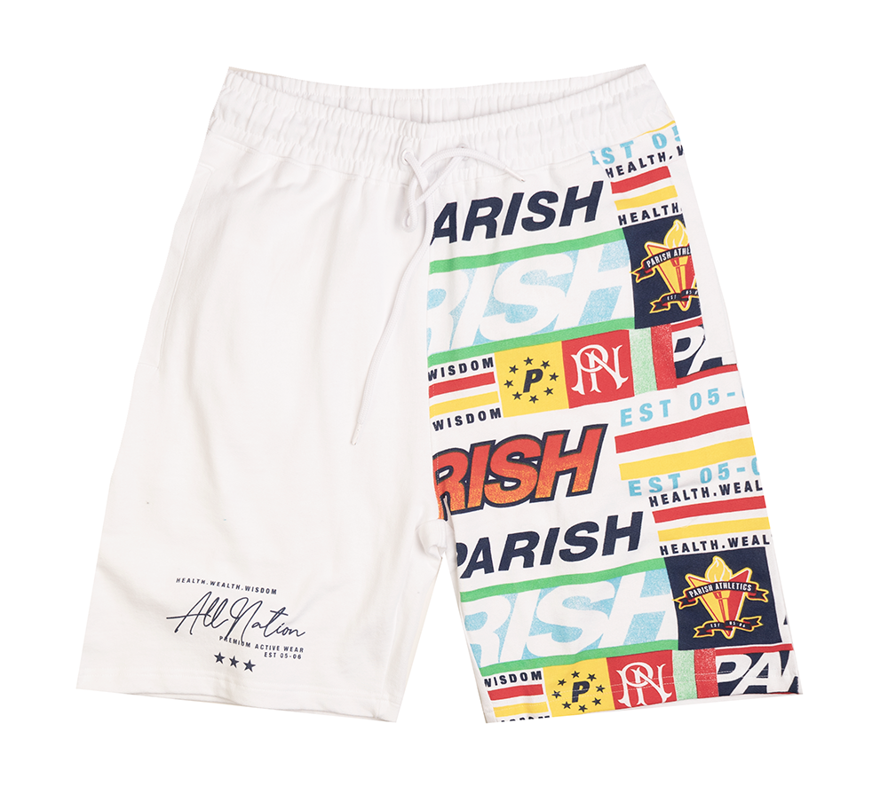 PARISH NATION SWEAT SHORTS WHITE - N05B2803